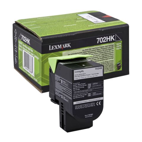 Lexmark 70C2HK0 Black  Laser Toner  702HK