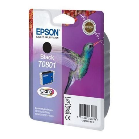 Epson C13T08014011 Black  Inkjet Cartridge  T0801 