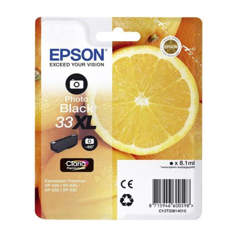 Epson C13T33614012 Photo Black Inkjet Cartridge  T3361XL