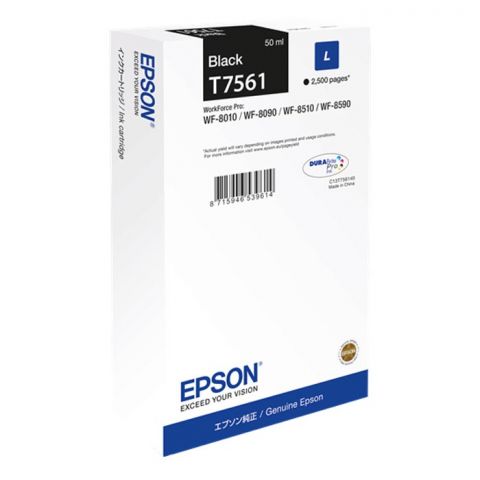 Epson Μελάνι Inkjet T7561 Black (EPST756140)