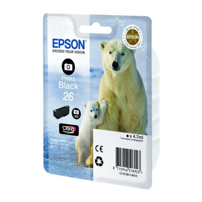 Epson C13T26314012 Photo Black Inkjet Cartridge  T02631  