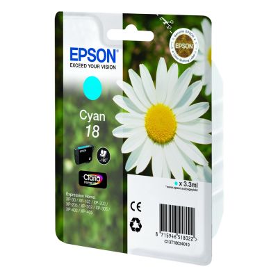 Epson Μελάνι Inkjet No.18 Cyan (C13T18024012) (EPST180240)