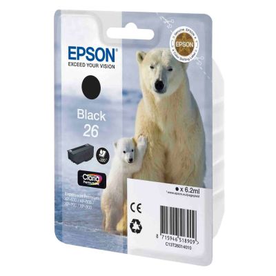 Epson Μελάνι Inkjet No.26 Black (C13T26014012) (EPST260140)