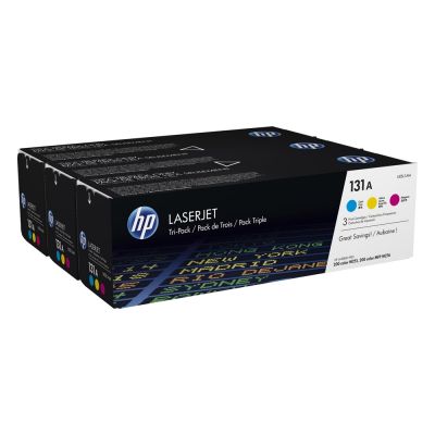 HP 131A LaserJet 3-Pack Cyan Magenta Yellow Toner (U0SL1AM) (HPU0SL1AM)